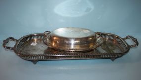 Silverplate Footed Sandwich Tray and Covered Vegetable