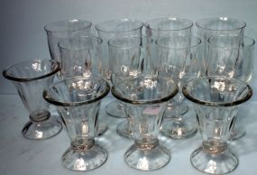 Twelve Clear Glasses Various Sizes