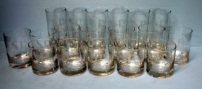 Eighteen Clear Glasses Various Sizes
