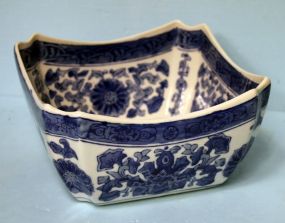 Blue and White Chinese Import Square Bowl