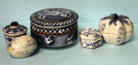 Group of Five Small Porcelain Boxes