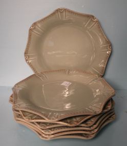 Seven Octagon Shaped Skyros Design Dinner Plates