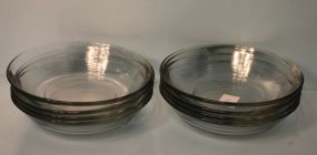 Eight Clear Glass Salad Bowls