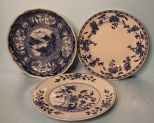 Three Blue and White Plates