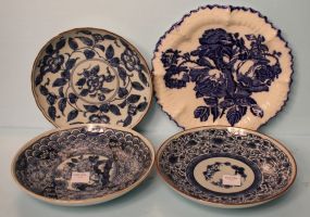 Four various Blue and White Pieces