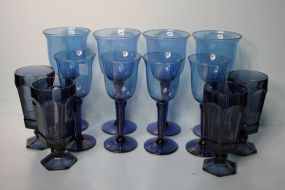 Twelve Cobalt Blue Glasses