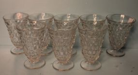 Set of Eight Clear Glass Water Glasses