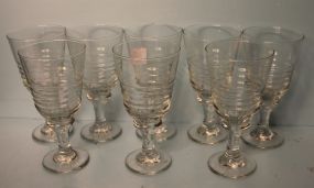 Set of eight Clear Glasses with Stems