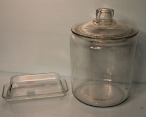 Glass Biscuit Jar, Glass Butter Dish