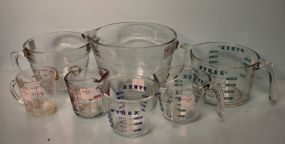 Seven Glass Measuring Cups