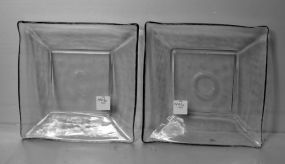 Two Glass Square Trays