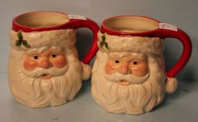 Two Santa Christmas Mugs