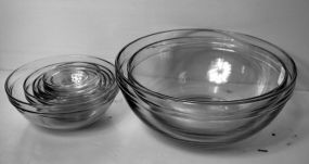 Set of Nine Graduated Glass Bowls