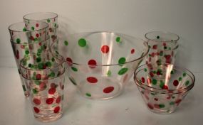 Three Glass Bowls with Dots