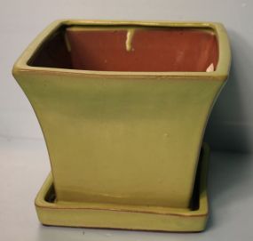 Lime Green Flower Pot with Underplate