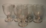 Five Crackle Glass Glasses