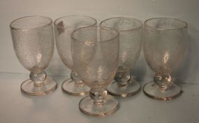 Five Crackle Glass Glasses