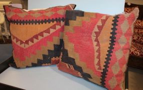 Pair of Large Navajo Print Throw Pillows