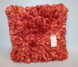 Coral Tone Ruffled Throw Pillow