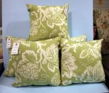 Group of Five Lime Green Throw Pillows