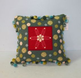 Small Needlepoint Throw Pillow