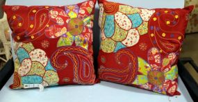 Pair of Red Throw Pillows