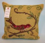 Green Hooked Throw Pillow