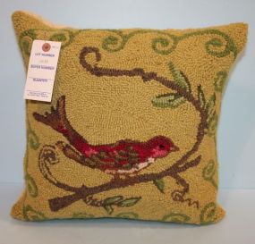 Green Hooked Throw Pillow