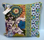 Blue and Purple Cotton Fabric Throw Pillow