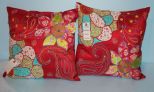 Pair of Red Pier 1 Throw Pillows