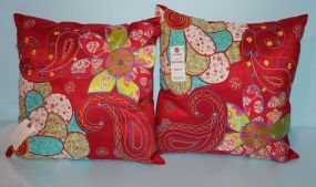 Pair of Red Pier 1 Throw Pillows