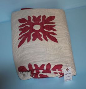 Red and White Pattern Quilt