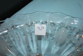 Etched Glass Footed Bowl