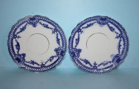 Two Blue and White Saucers
