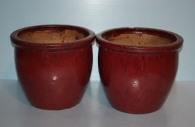 Two Clay Flower Pots