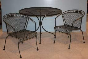 Wrought Iron Patio Table and Two Chairs