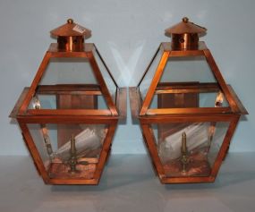 Pair of New Copper Porch Gas Lanterns