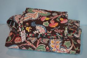 Floral Pattern Quilted Comforter with Pair of Matching Shams