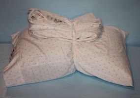 Light Pink Polka-Dot Twin Sheet Set with Standard Size Pillow