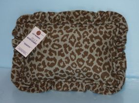 Small Green and Brown Animal Print Accent Pillow