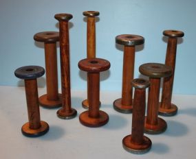 Group of Nine Yarn Spools