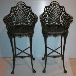 Pair of Aluminum Paw Foot Bar Stools