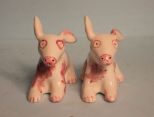 Two Porcelain Dog Figurine Salt and Pepper