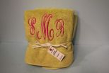 Two Green Monogram Towels