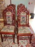 Eight Custom Mahogany High Back Chairs