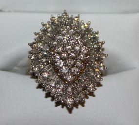 10 Karat Gold Diamond Cocktail Ring
