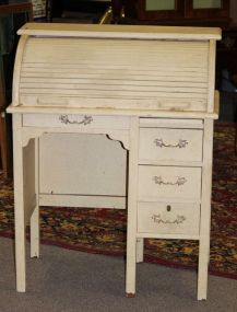 Child's White Roll Top Desk