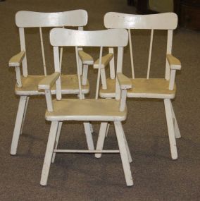Child's White Arm Chairs