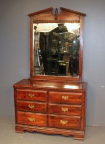 Six Drawer Dresser with Mirror