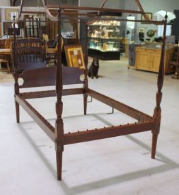 Vintage Mahogany Pencil Post Rope Bed